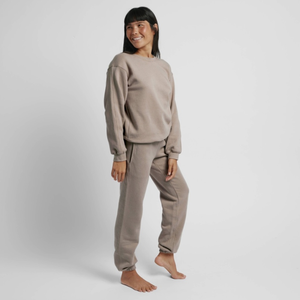 Parachute Women's Sweatsuit (top & bottom) - Taupe